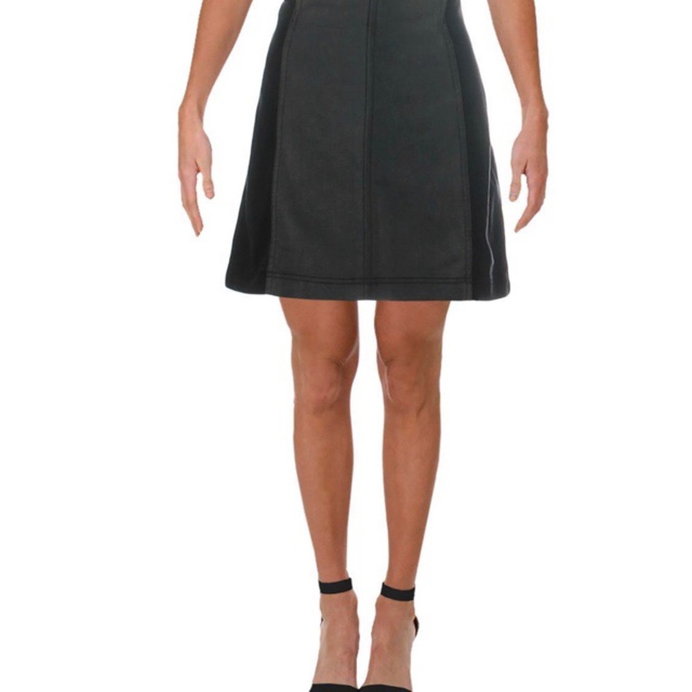 FREE PEOPLE Womens Denim Split Hem A-Line Skirt